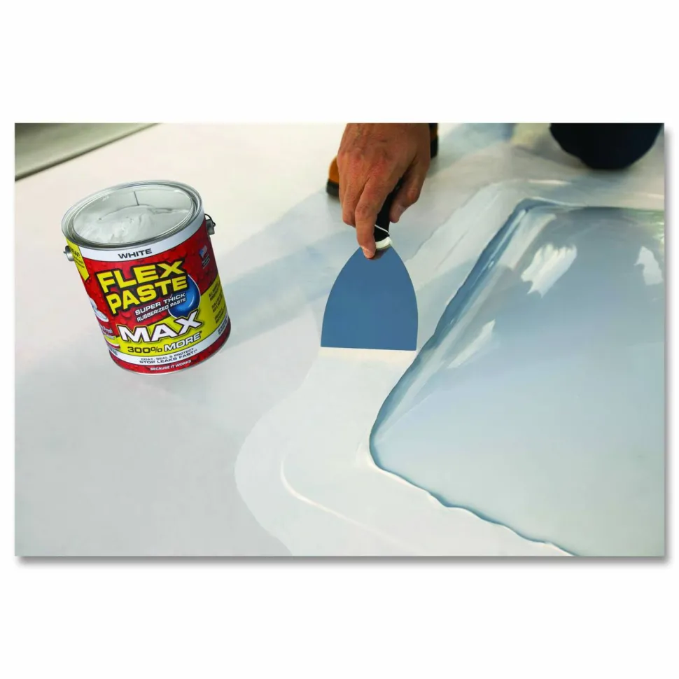Flex Seal Products Flex Paste Super Thick Rubberized Paste Max, 12 lb Can, Dries White, 2/Carton