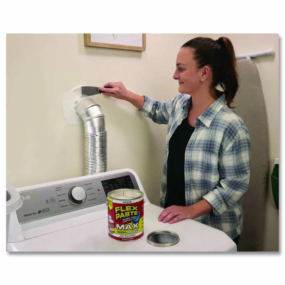 Flex Seal Products Flex Paste Super Thick Rubberized Paste Max, 12 lb Can, Dries White, 2/Carton
