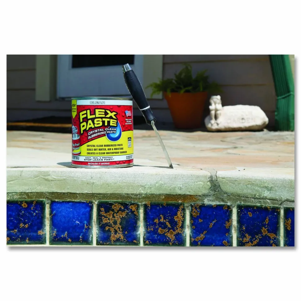 Flex Seal Products Flex Paste Super Thick Rubberized Paste, 26 oz Can, Dries Clear, 4/Carton