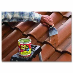 Flex Seal Products Flex Paste Super Thick Rubberized Paste, 26 oz Can, Dries Clear, 4/Carton