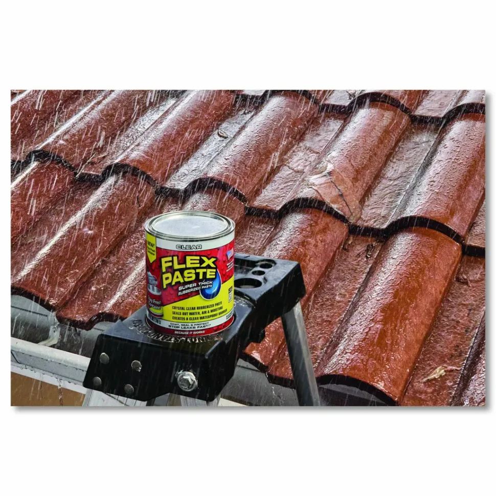 Flex Seal Products Flex Paste Super Thick Rubberized Paste, 26 oz Can, Dries Clear, 4/Carton