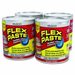 Flex Seal Products Flex Paste Super Thick Rubberized Paste, 26 oz Can, Dries Clear, 4/Carton