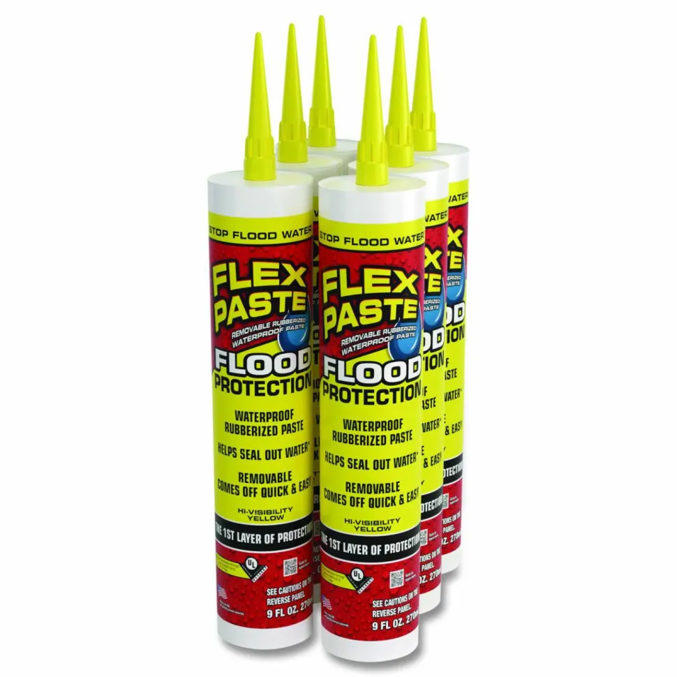 Flex Seal Products Flex Paste Flood Protection Paste, 9 oz Cartridge, Dries Yellow, 6/Carton