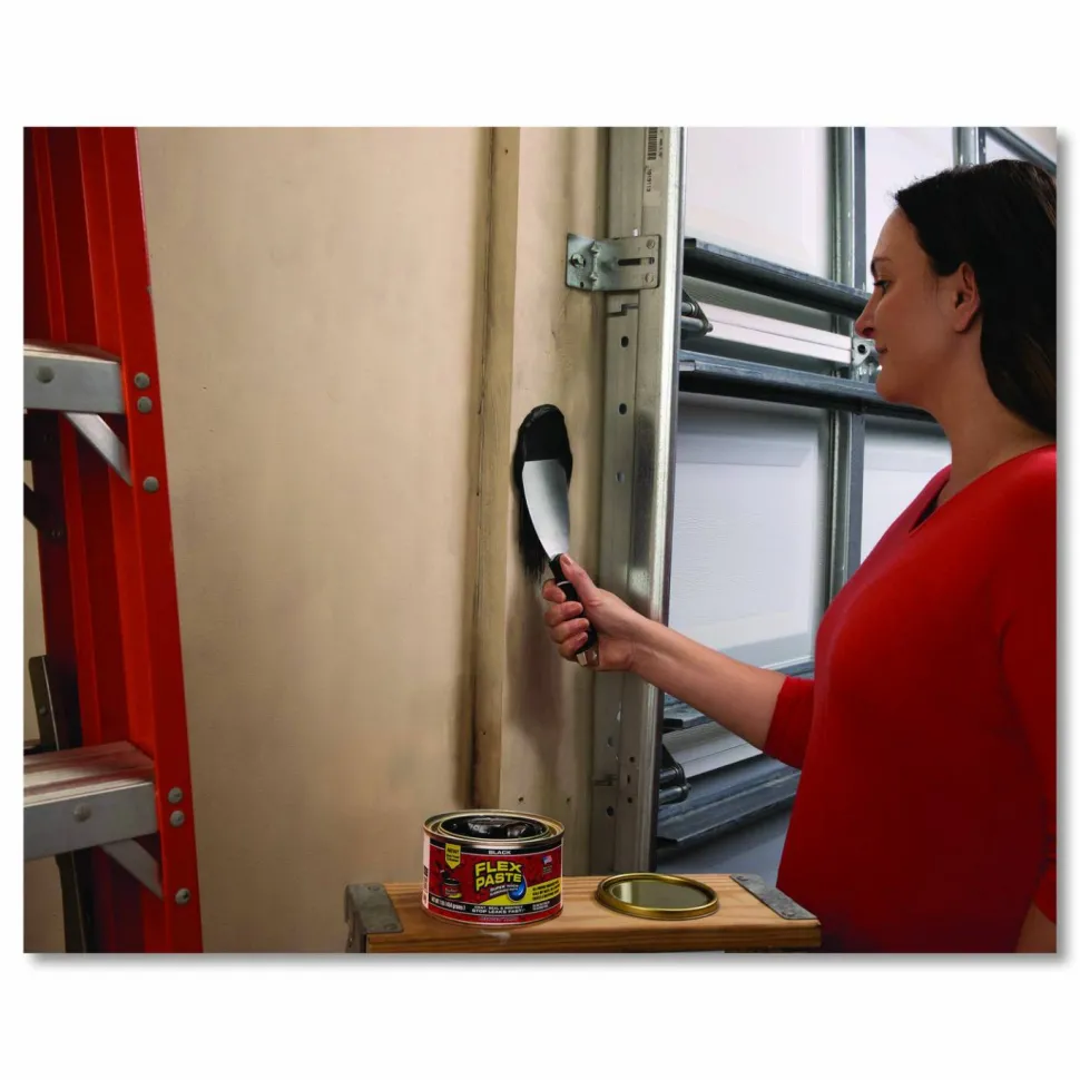 Flex Seal Products Flex Paste Super Thick Rubberized Paste, 1 lb Can, Dries Black, 4/Carton