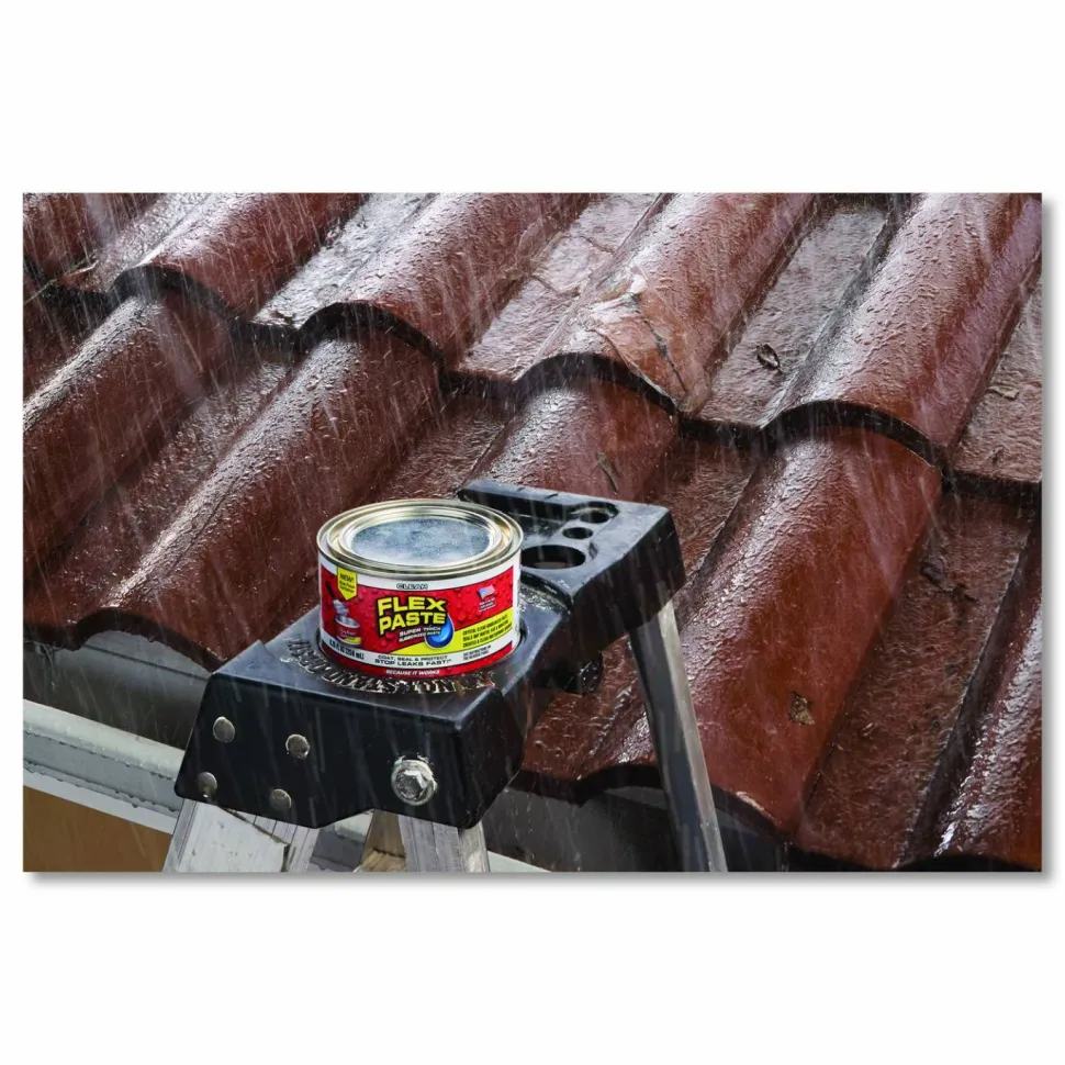 Flex Seal Products Flex Paste Super Thick Rubberized Paste, 1 lb Can, Dries Clear, 4/Carton