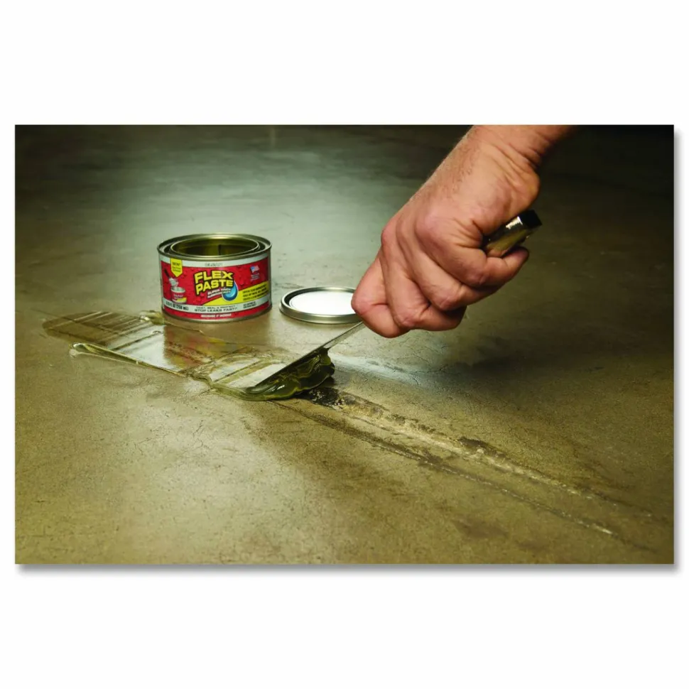 Flex Seal Products Flex Paste Super Thick Rubberized Paste, 1 lb Can, Dries Clear, 4/Carton