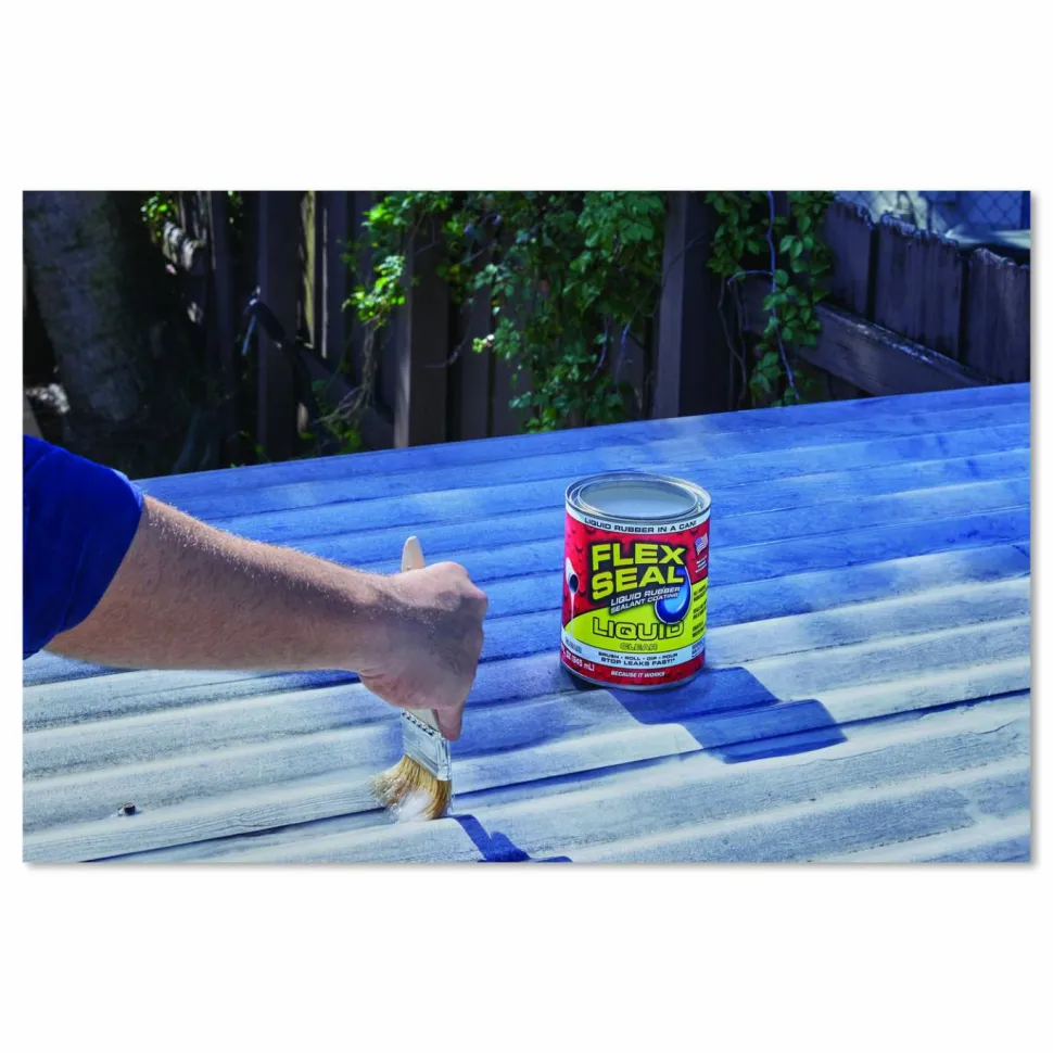 Flex Seal Products Flex Seal Liquid Rubber Sealant Coating Liquid, 32 oz Can, Dries Clear, 6/Carton