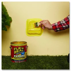 Flex Seal Products Flex Seal Liquid Flood Protection, 122 oz Can, Dries Yellow, 2/Carton