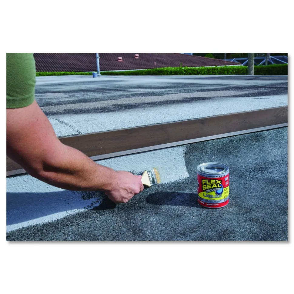 Flex Seal Products Flex Seal Liquid Rubber Sealant Coating Liquid, 16 oz Can, Dries Gray, 6/Carton