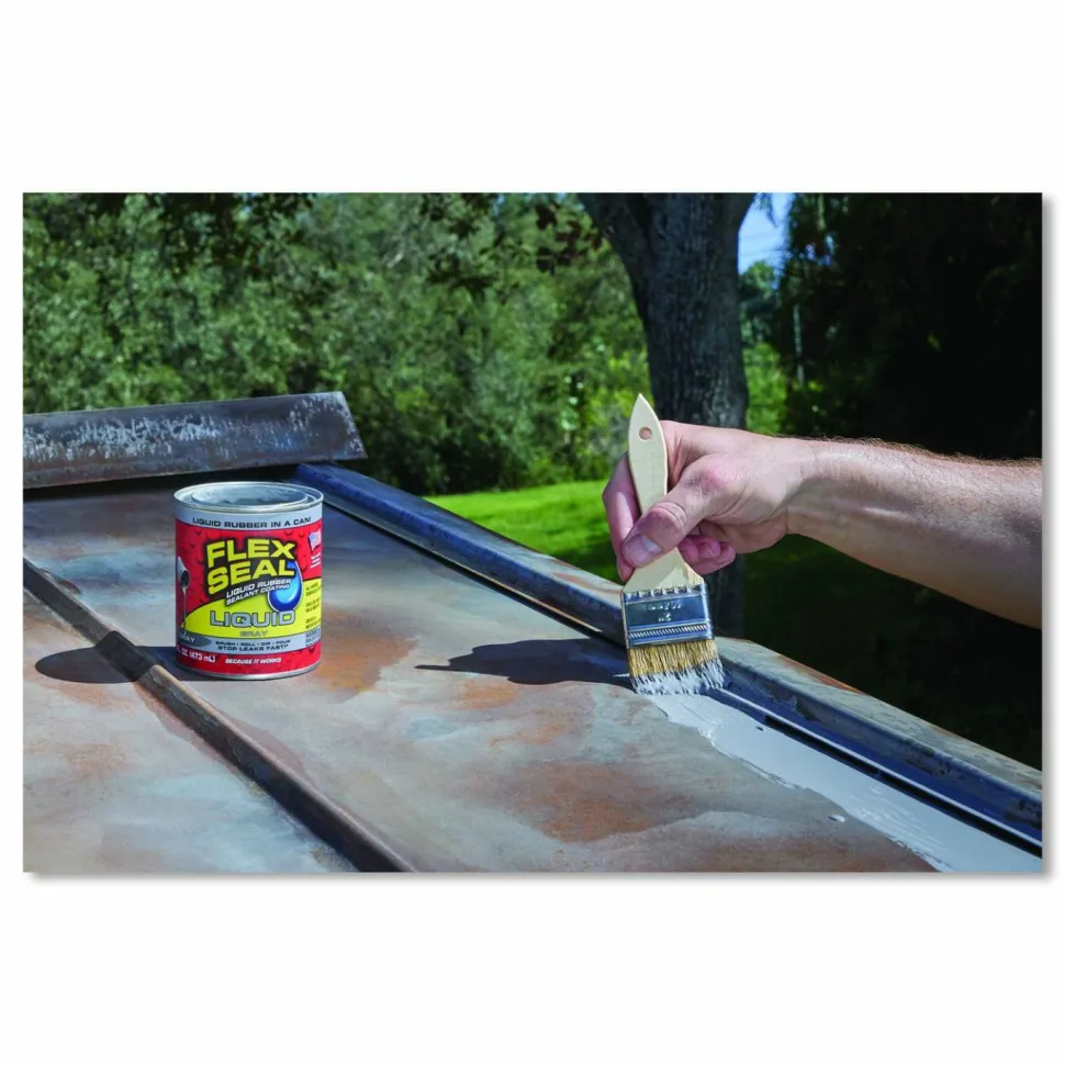 Flex Seal Products Flex Seal Liquid Rubber Sealant Coating Liquid, 16 oz Can, Dries Gray, 6/Carton