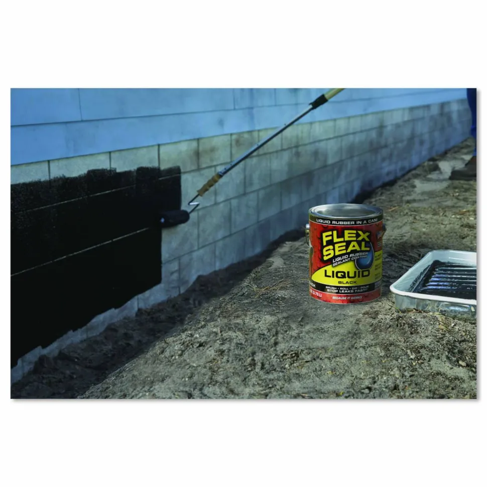 Flex Seal Products Flex Seal Liquid Rubber Sealant Coating Liquid, 1 gal Can, Dries Black, 2/Carton