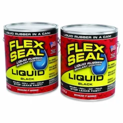 Flex Seal Products Flex Seal Liquid Rubber Sealant Coating Liquid, 1 gal Can, Dries Black, 2/Carton