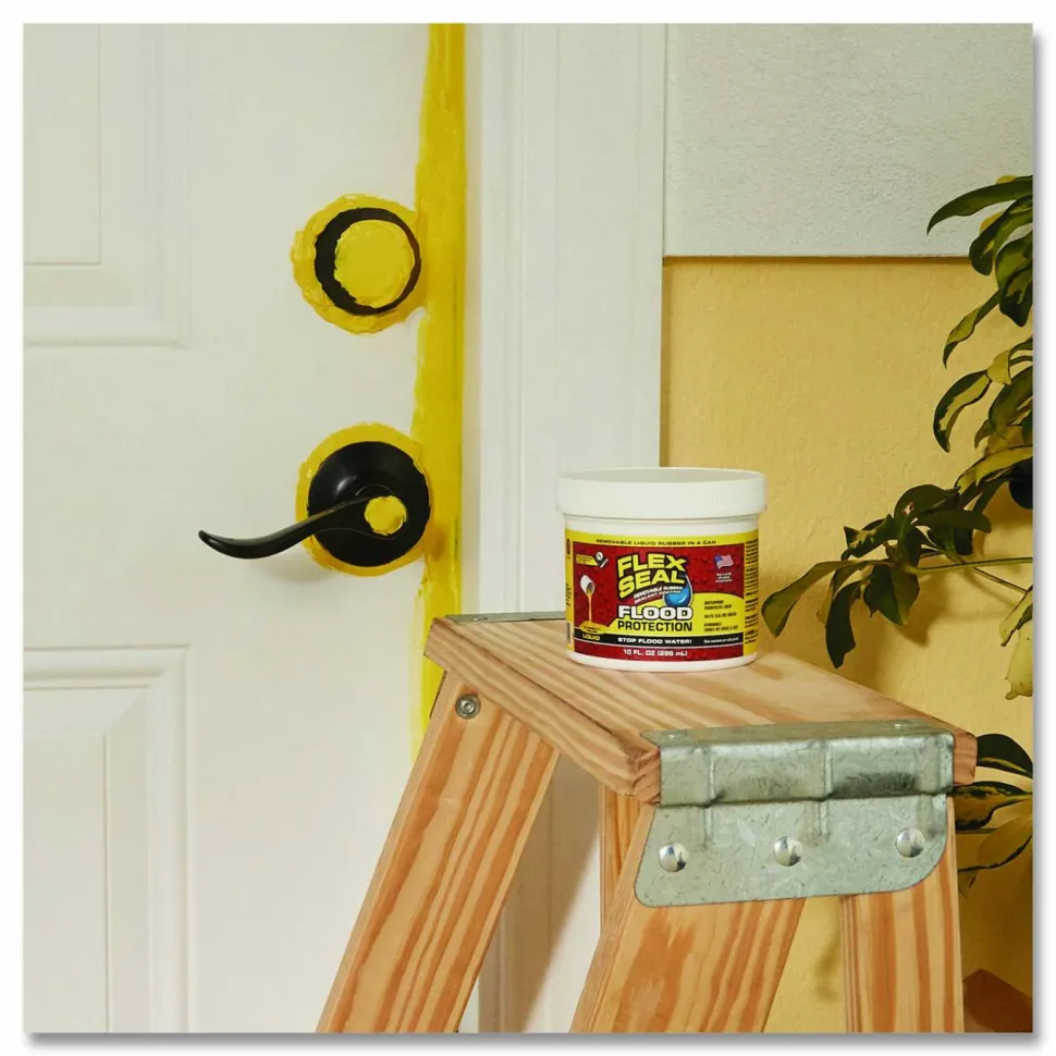 Flex Seal Products Flex Seal Liquid Flood Protection, 10 oz Can, Dries Yellow, 4/Carton