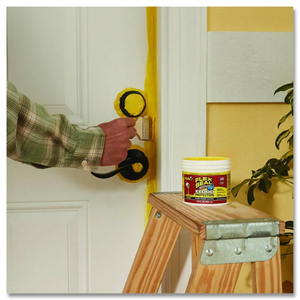 Flex Seal Products Flex Seal Liquid Flood Protection, 10 oz Can, Dries Yellow, 4/Carton