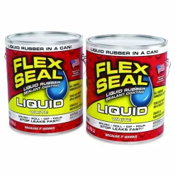 Flex Seal Products Flex Seal Liquid Rubber Sealant Coating Liquid, 1 gal Can, Dries White, 2/Carton