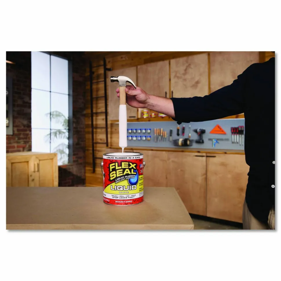 Flex Seal Products Flex Seal Liquid Rubber Sealant Coating Liquid, 1 gal Can, Dries White, 2/Carton