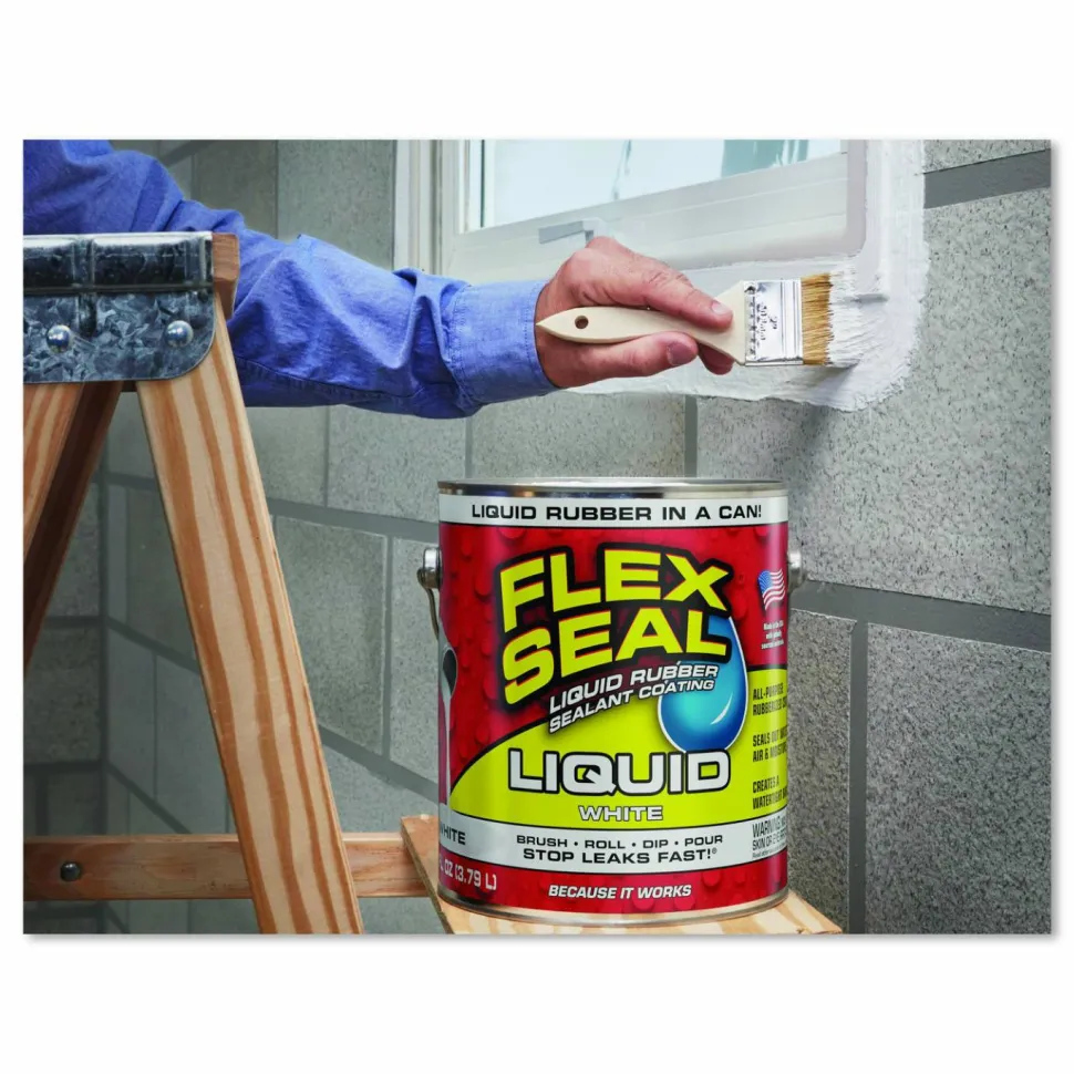 Flex Seal Products Flex Seal Liquid Rubber Sealant Coating Liquid, 1 gal Can, Dries White, 2/Carton