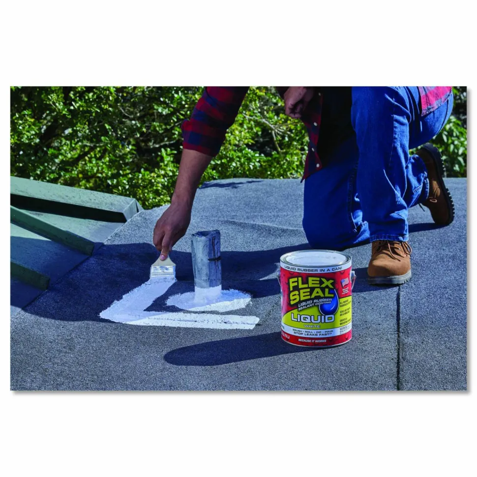 Flex Seal Products Flex Seal Liquid Rubber Sealant Coating Liquid, 1 gal Can, Dries White, 2/Carton