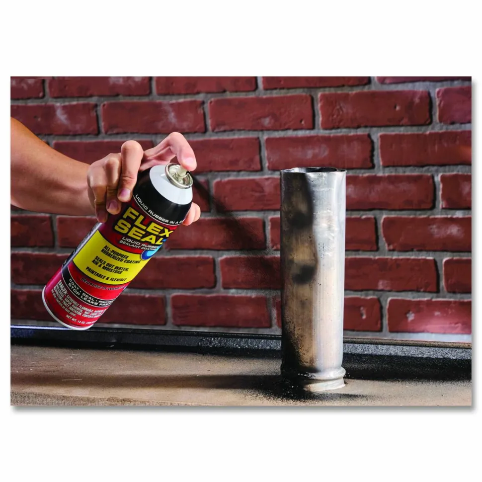 Flex Seal Products Flex Seal Liquid Rubber Sealant Coating Aerosol, 14 oz Aerosol Can, Dries Black, 6/Carton