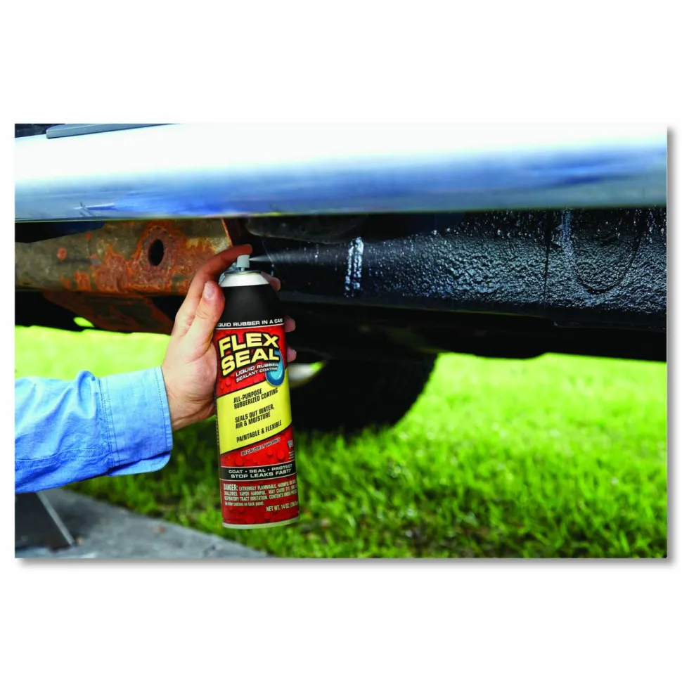 Flex Seal Products Flex Seal Liquid Rubber Sealant Coating Aerosol, 14 oz Aerosol Can, Dries Black, 6/Carton