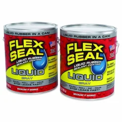 Flex Seal Products Flex Seal Liquid Rubber Sealant Coating Liquid, 1 gal Can, Dries Gray, 2/Carton