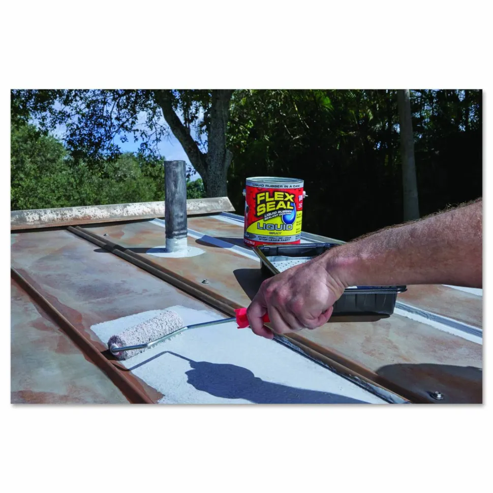 Flex Seal Products Flex Seal Liquid Rubber Sealant Coating Liquid, 1 gal Can, Dries Gray, 2/Carton