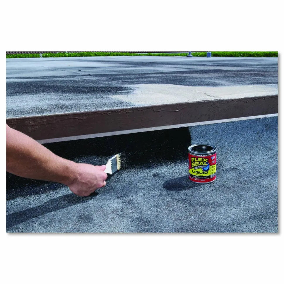 Flex Seal Products Flex Seal Liquid Rubber Sealant Coating Liquid, 16 oz Can, Dries Black, 6/Carton