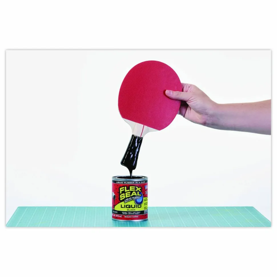Flex Seal Products Flex Seal Liquid Rubber Sealant Coating Liquid, 16 oz Can, Dries Black, 6/Carton