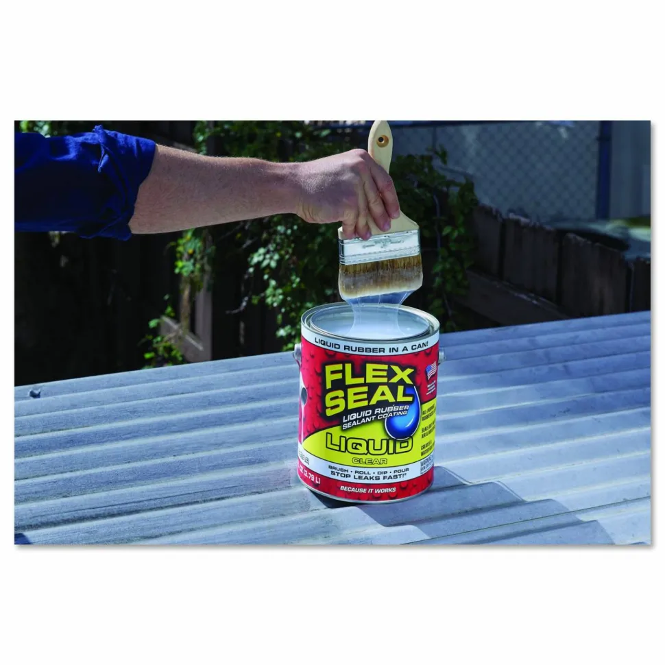 Flex Seal Products Flex Seal Liquid Rubber Sealant Coating Liquid, 1 gal Can, Dries Clear, 2/Carton