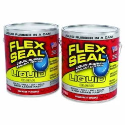 Flex Seal Products Flex Seal Liquid Rubber Sealant Coating Liquid, 1 gal Can, Dries Clear, 2/Carton