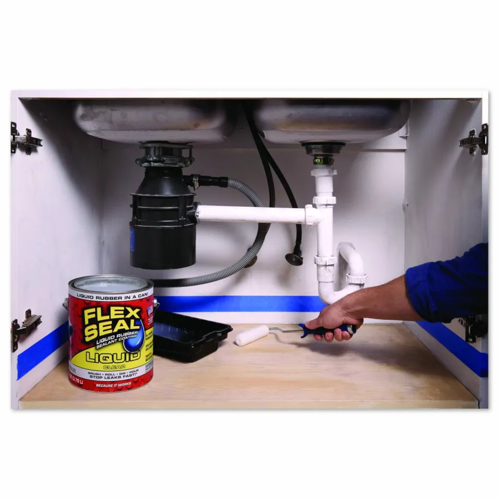 Flex Seal Products Flex Seal Liquid Rubber Sealant Coating Liquid, 1 gal Can, Dries Clear, 2/Carton