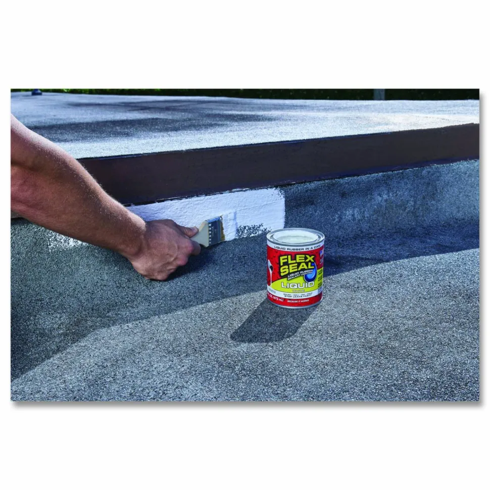 Flex Seal Products Flex Seal Liquid Rubber Sealant Coating Liquid, 16 oz Can, Dries White, 6/Carton
