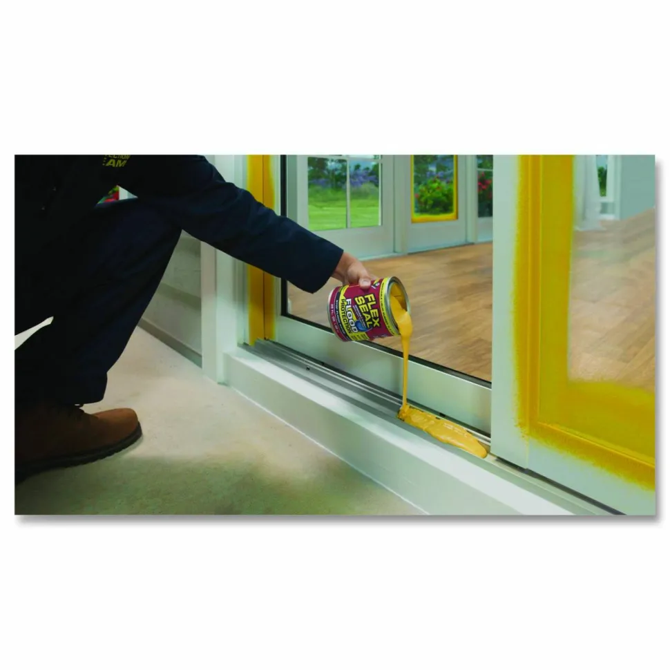 Flex Seal Products Flex Seal Liquid Flood Protection, 28 oz Can, Dries Yellow, 4/Carton