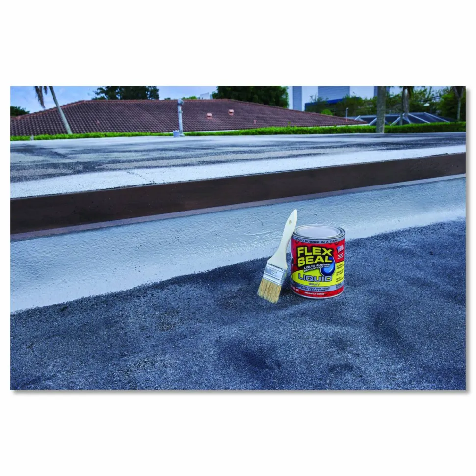 Flex Seal Products Flex Seal Liquid Rubber Sealant Coating Liquid, 32 oz Can, Dries Gray, 6/Carton