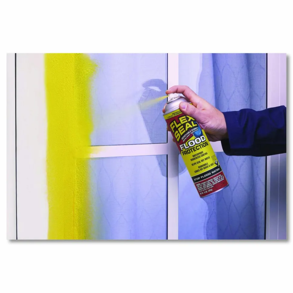 Flex Seal Products Removable Rubber Sealant Coating Flood Protection Spray, 10 oz Aerosol Can, Dries Yellow, 6/Carton
