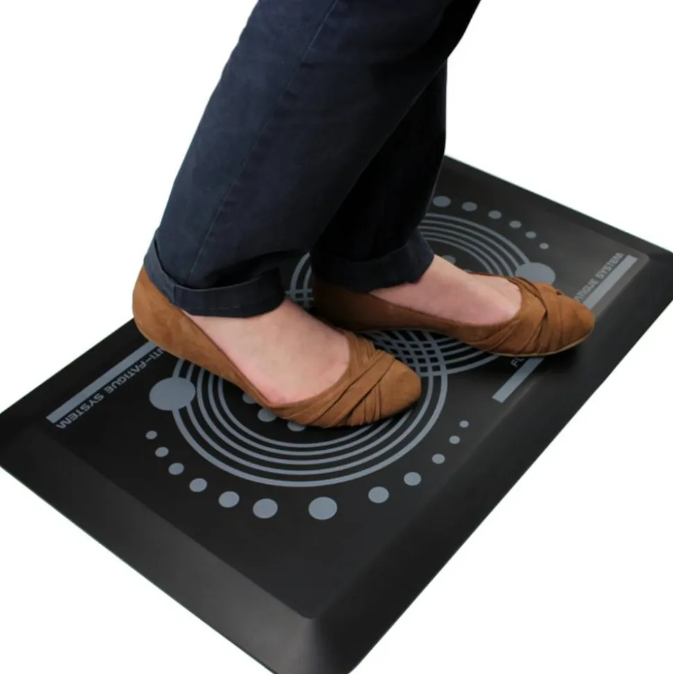 Floortex AFS-TEX 2000 Active Anti-Fatigue Mat, 16" x 24", Midnight Black