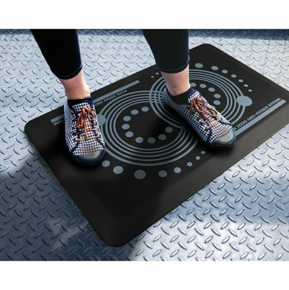 Floortex AFS-TEX 2000 Active Anti-Fatigue Mat, 20" x 32", Midnight Black