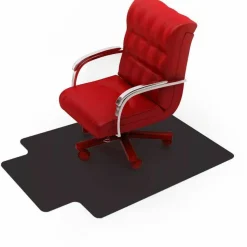 Floortex Advantagemat Black Vinyl Lipped Chair Mat for Carpets - 36
