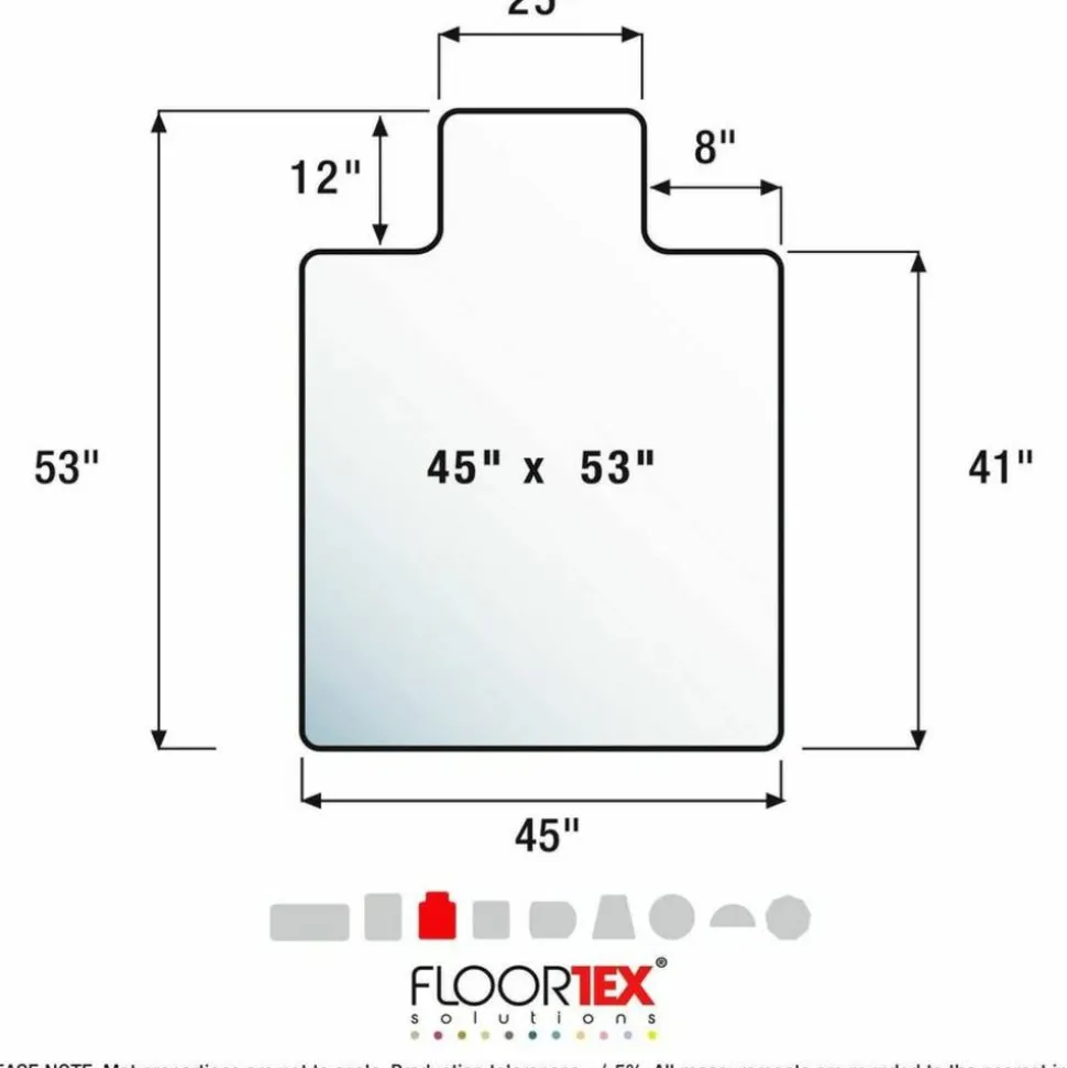 Floortex Advantagemat Plus APET Lipped for Hard Floors - 45"x53" - 53"x45"x 0.060" Depth x 0.060" Thickness - NCCMFLAS0005