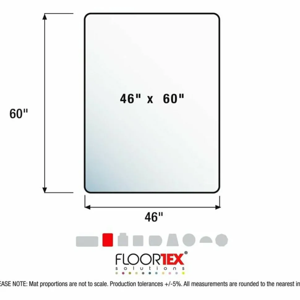 Floortex Advantagemat Plus APET Rectangular for Low/Standard Pile Carpets - 46"x60" - 60"x46"x 0.087" Depth x 0.087" Thickness - NCCMFLAG0006
