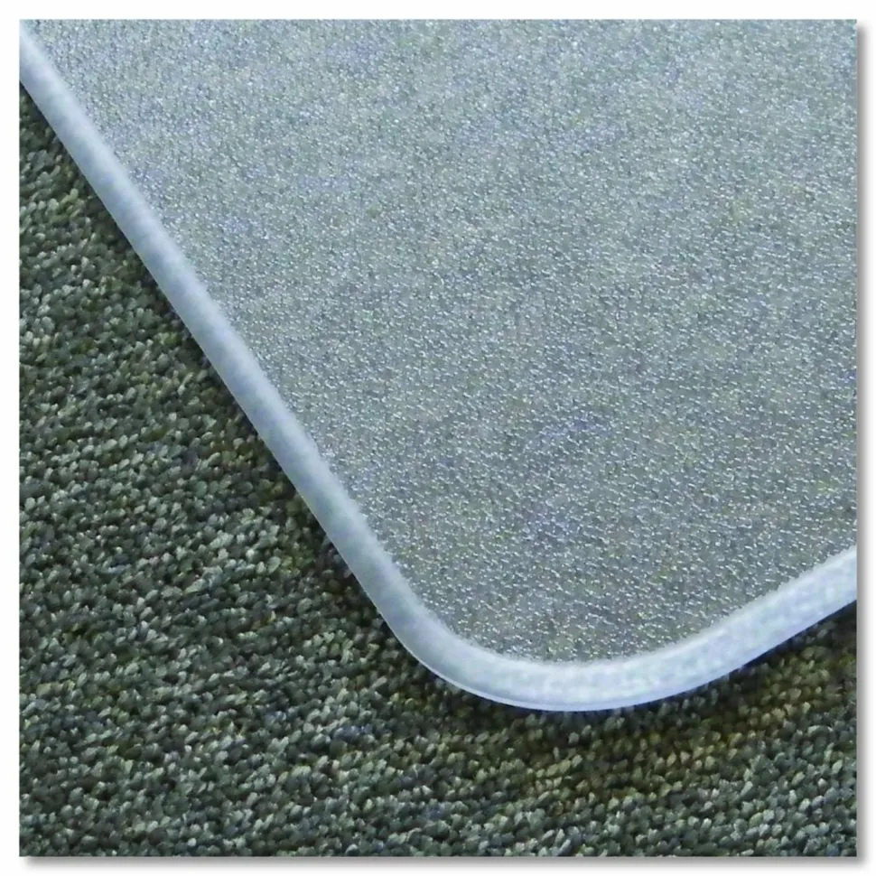 Floortex Cleartex MegaMat Heavy-Duty Polycarbonate Mats for Flat to Plush Pile Carpeted and Hard Floors, Rectangular, 46" x 60", Clear