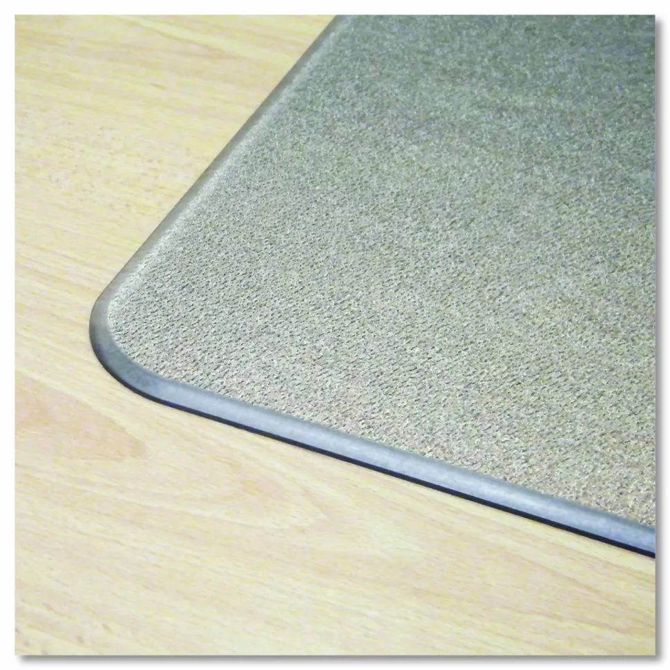 Floortex Cleartex MegaMat Heavy-Duty Polycarbonate Mats for Flat to Plush Pile Carpeted and Hard Floors, Rectangular, 46" x 60", Clear