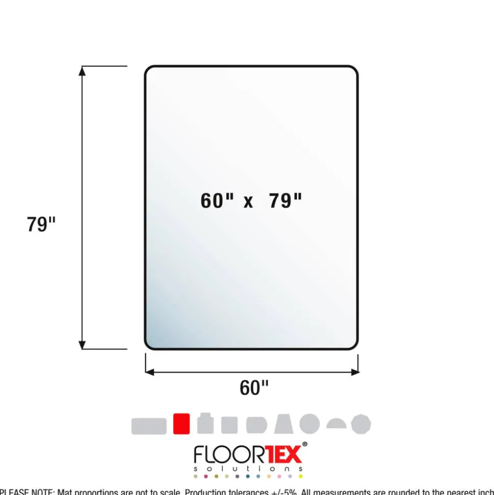 Floortex Cleartex Ultimat Polycarbonate Rectangular Chair Mat for Carpets - 60" x 79"