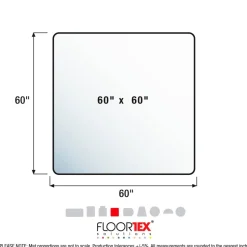 Floortex Cleartex Ultimat Polycarbonate Square Chair Mat for Carpets - 60" x 60"