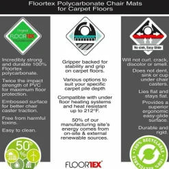 Floortex Cleartex Ultimat Polycarbonate Square Chair Mat for Carpets - 60