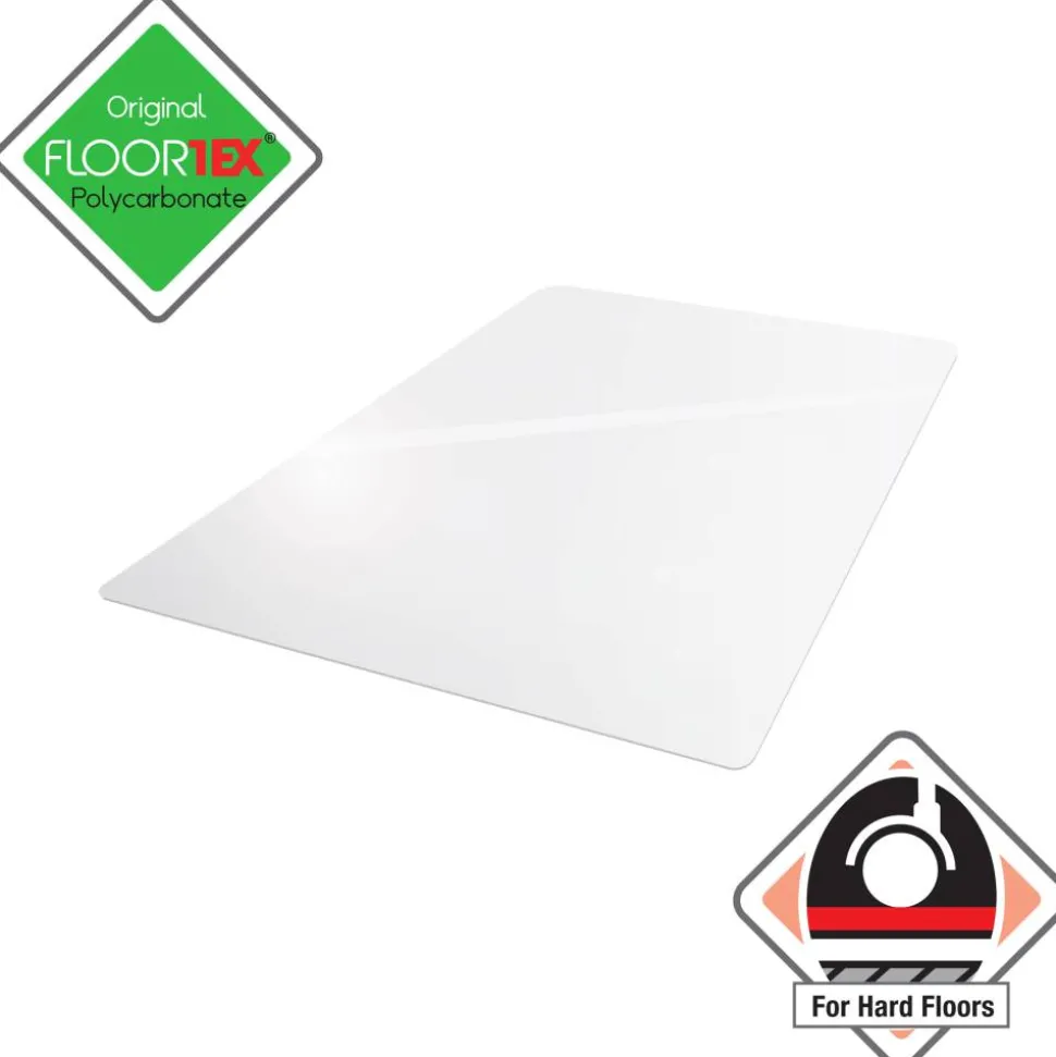 Floortex Cleartex Ultimat Polycarbonate Rectangular Chair Mat for Hard Floor - 48" x 53"