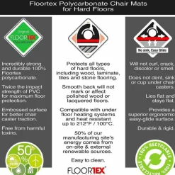 Floortex Cleartex Ultimat Polycarbonate Rectangular Chair Mat for Hard Floor - 35