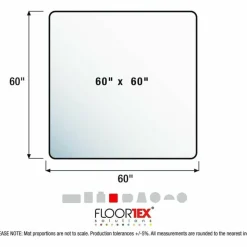 Floortex Cleartex Ultimat XXL Polycarbonate Square Chair Mat for Hard Floors - 60