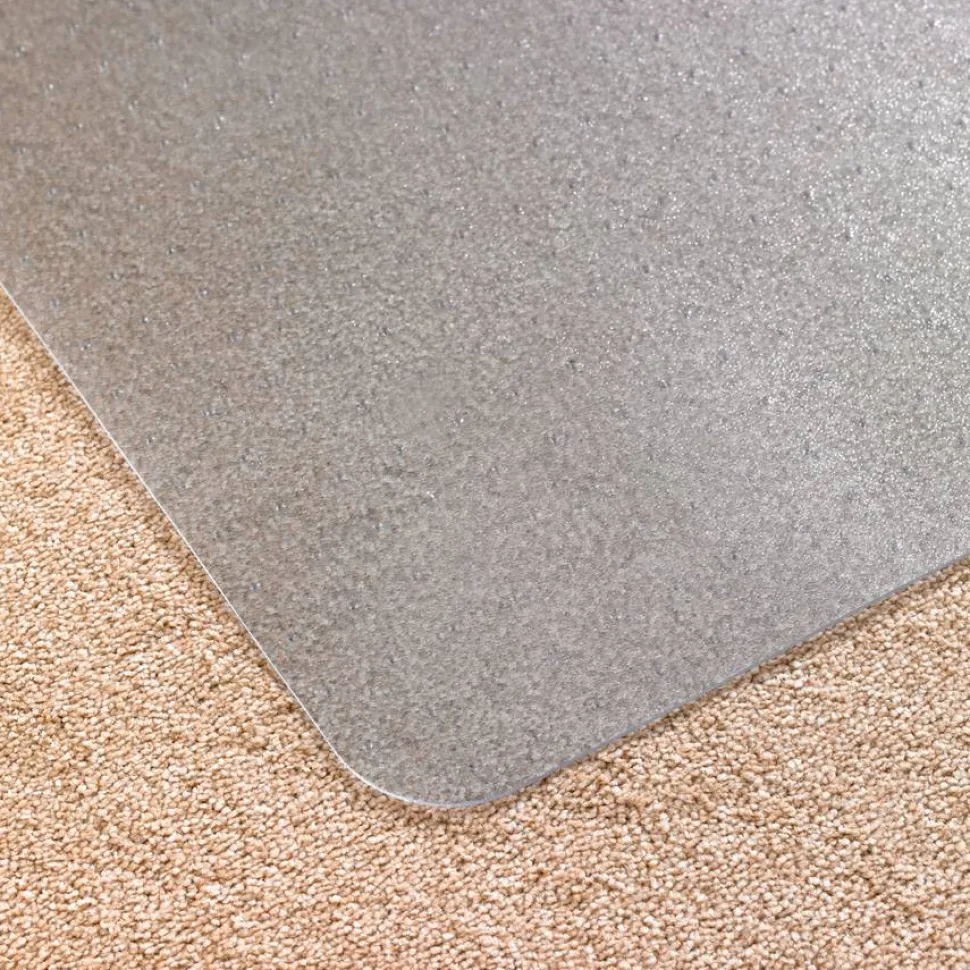 Floortex Computex Anti-Static Vinyl Rectangular Chair Mat for Carpets up to 3/8", 48" x 60", Clear