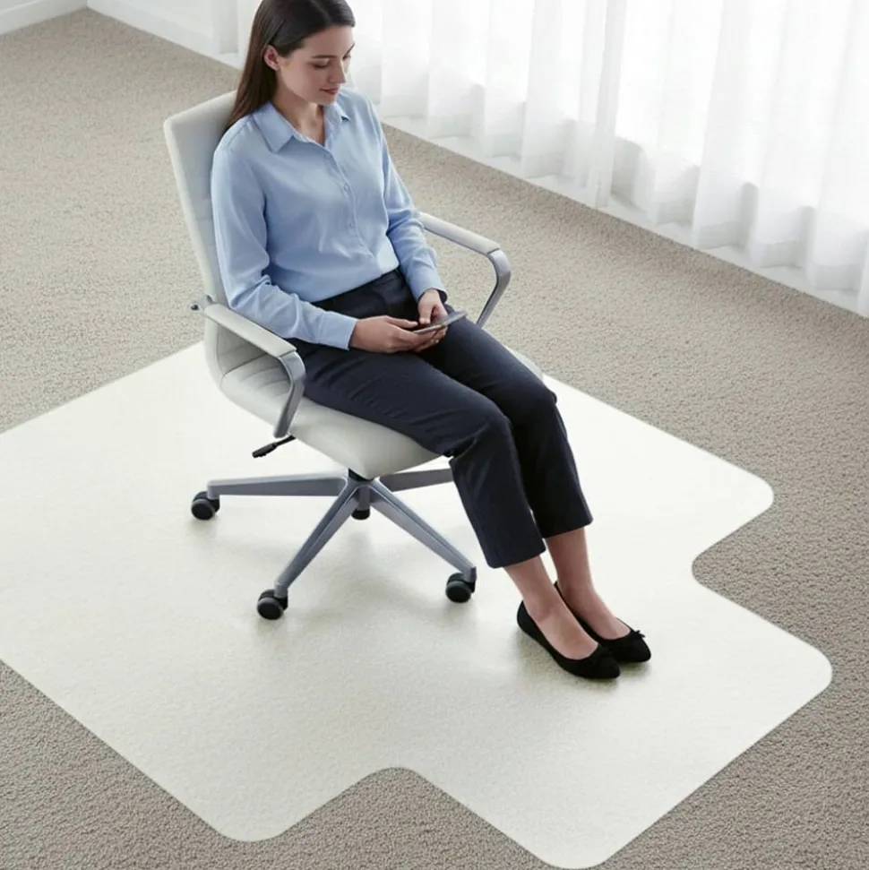 Floortex Computex Anti-Static Vinyl Lipped Chair Mat for Carpets up to 3/8", 36" x 48", Clear